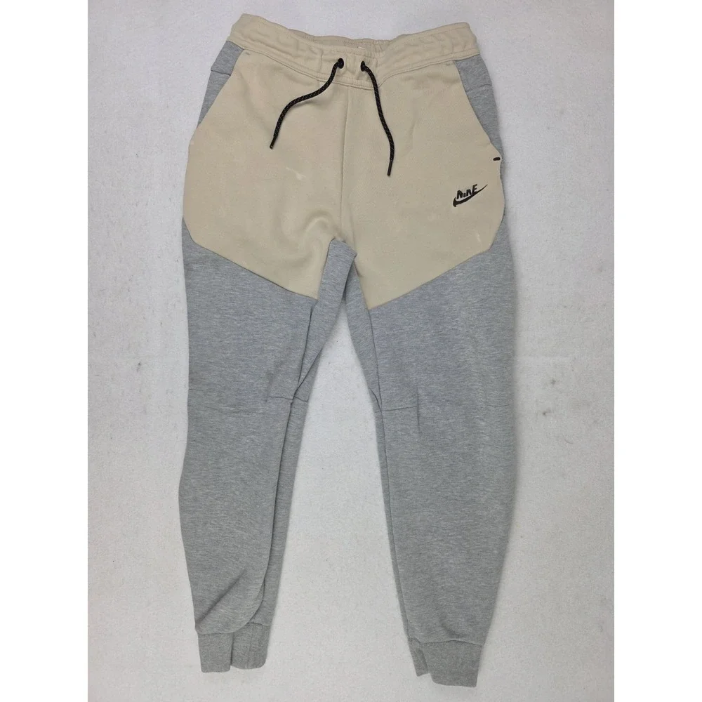Nike Tech Fleece Pants Mens Small Sweatpants Joggers‎ Gray Beige Tan *READ*